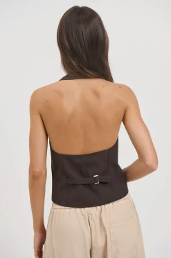 Aimee Waistcoat Coffee