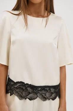 Alias Lace Trim Top White