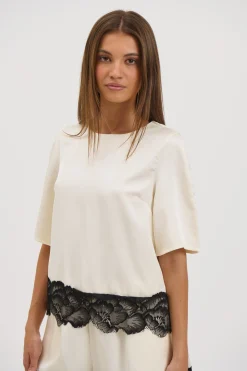 Alias Lace Trim Top White