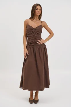 Amity Midi Dress Chocolate