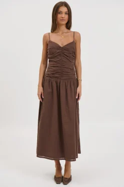 Amity Midi Dress Chocolate