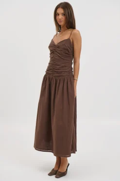 Amity Midi Dress Chocolate