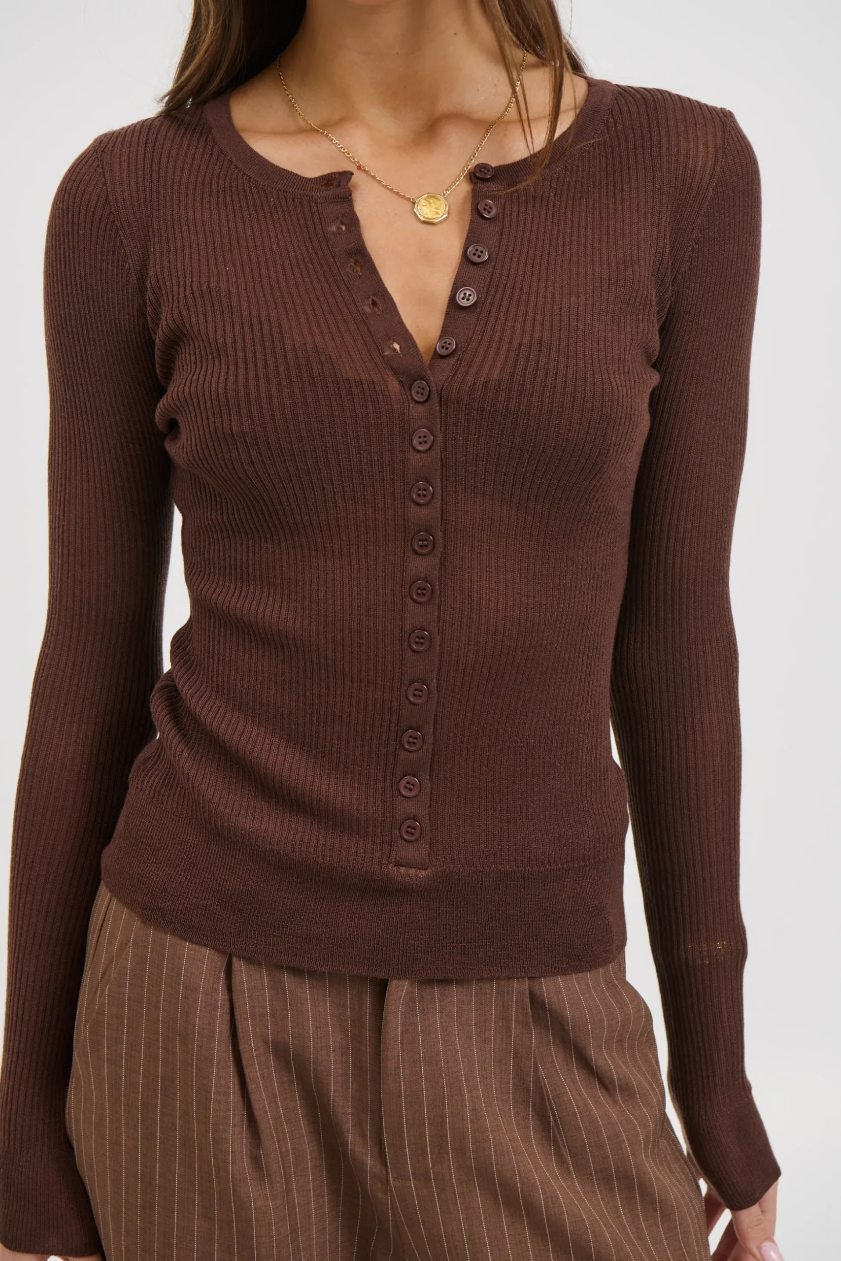 Analisa Sheer Top Chocolate