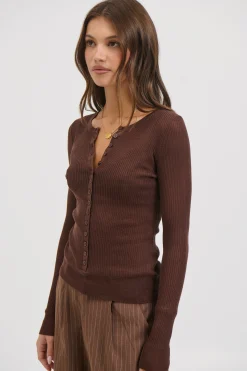 Analisa Sheer Top Chocolate