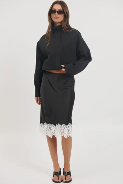 Anchored Midi Skirt Noir