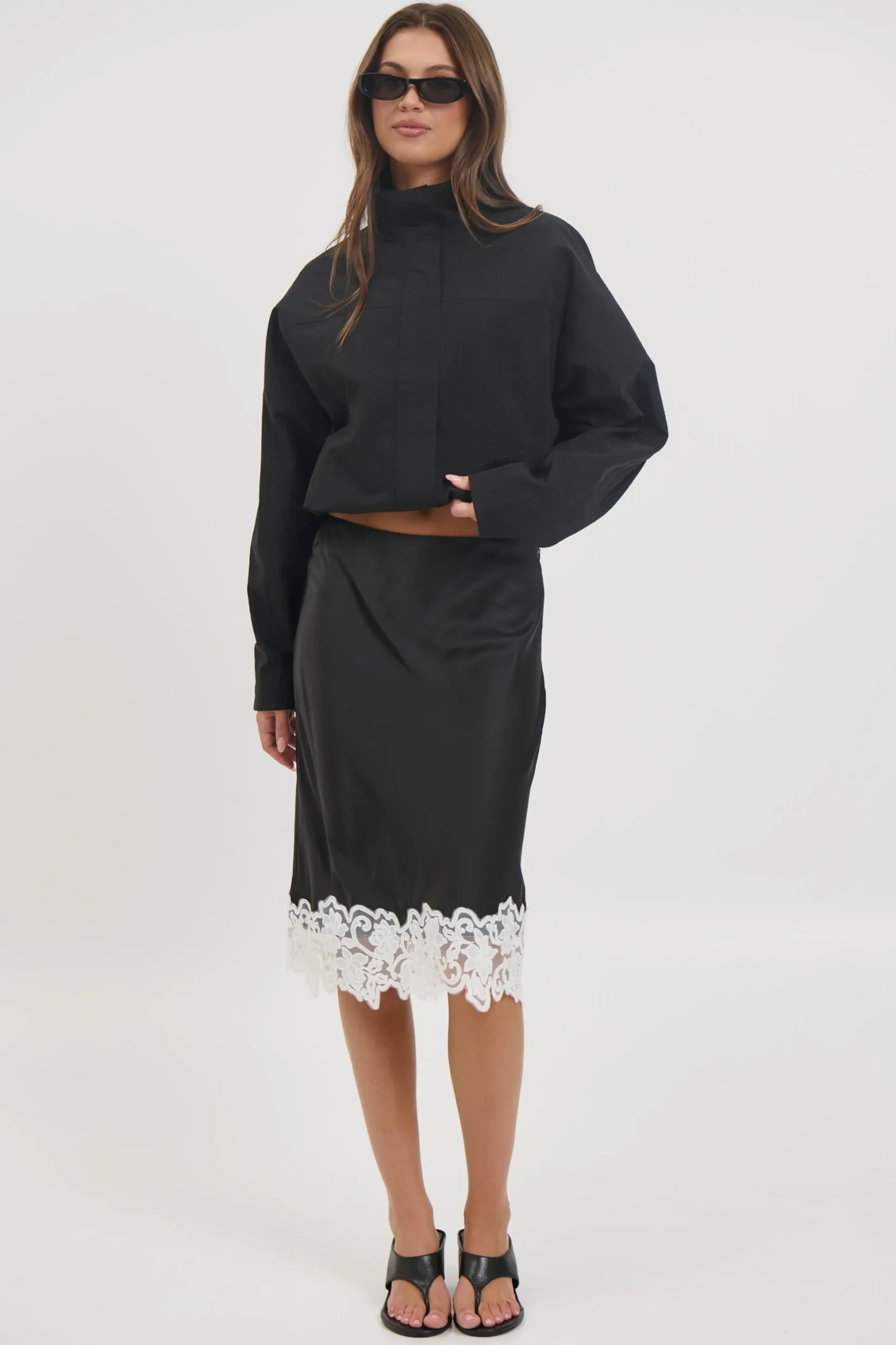 Anchored Midi Skirt Noir