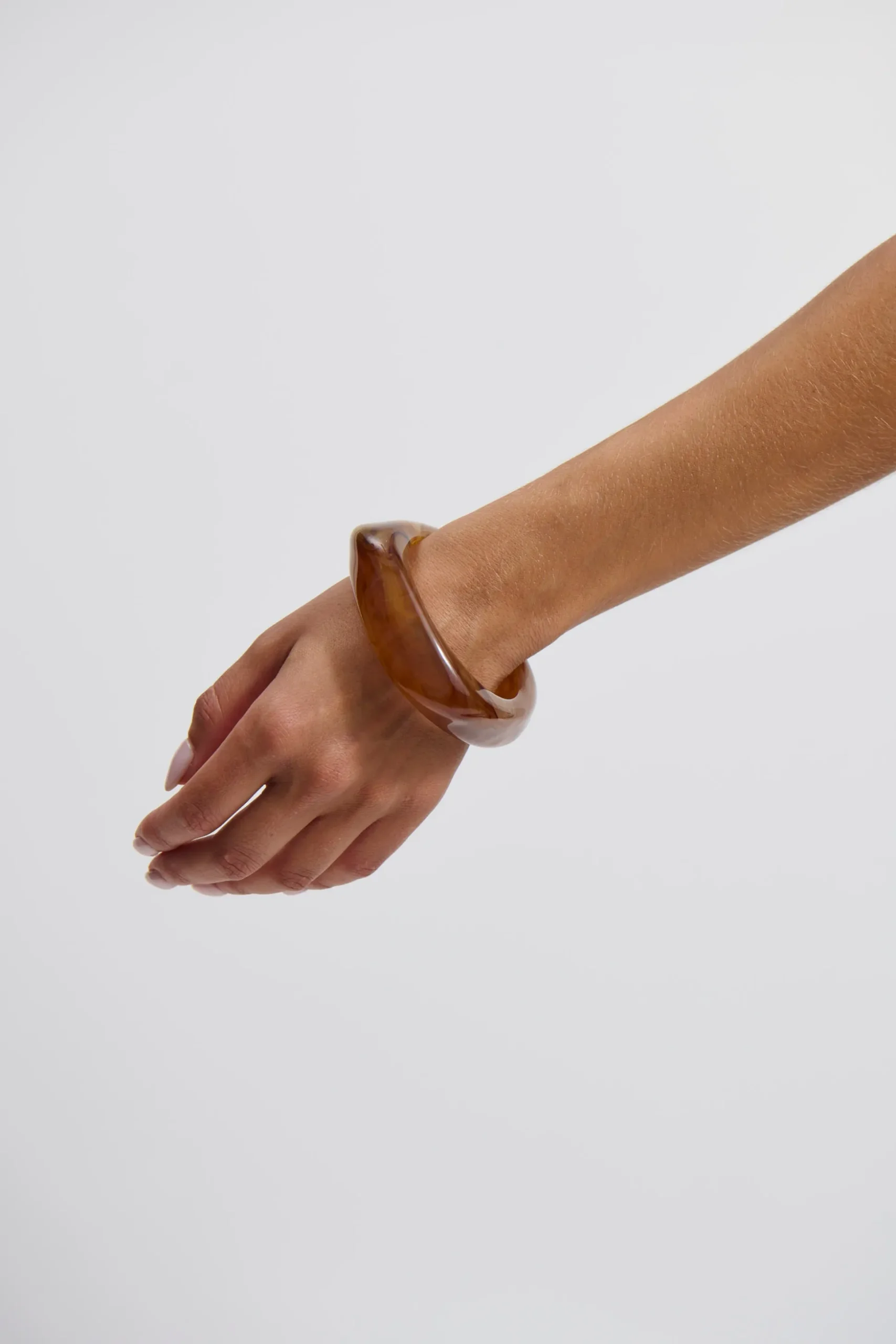 Angular Cuff Bangle Brown