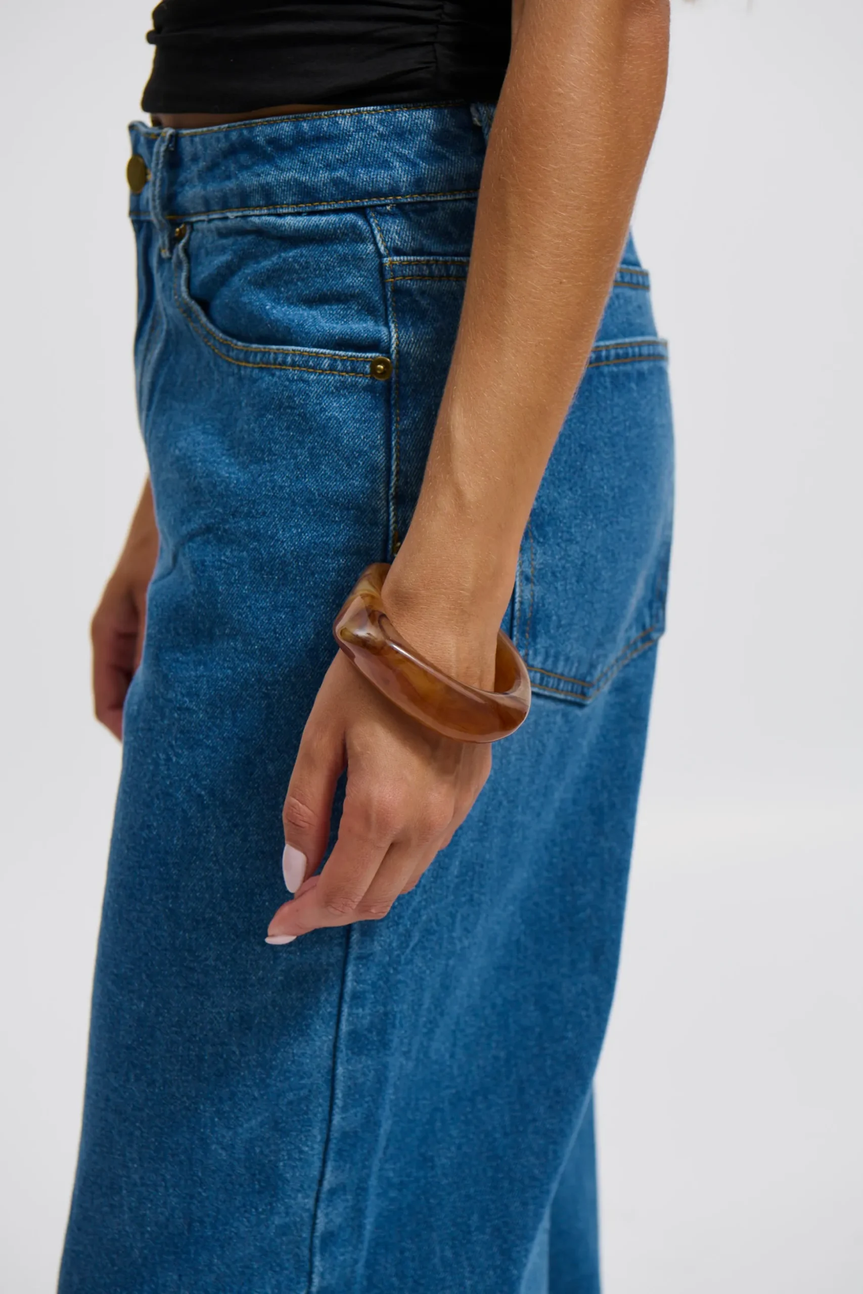 Angular Cuff Bangle Brown