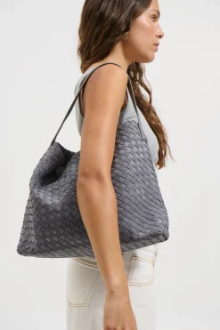 Anya Woven Tote Bag Steel