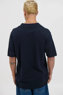 Archie Fitted Polo Navy
