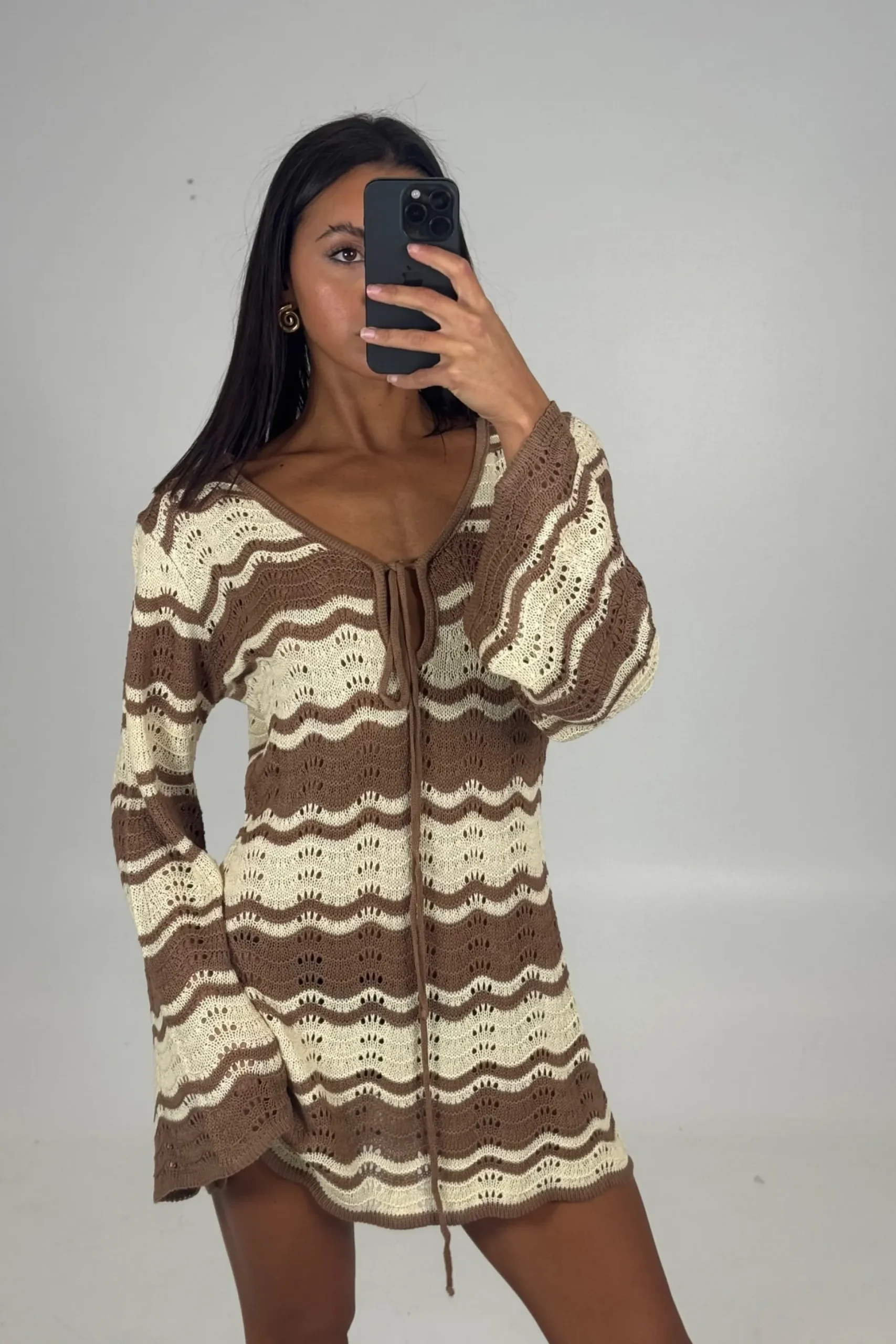 Aria Mini Dress Brown