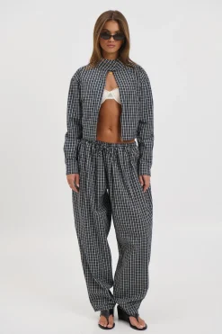 Aura Jacket Navy Lemon Plaid