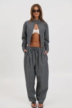 Aura Jacket Navy Lemon Plaid