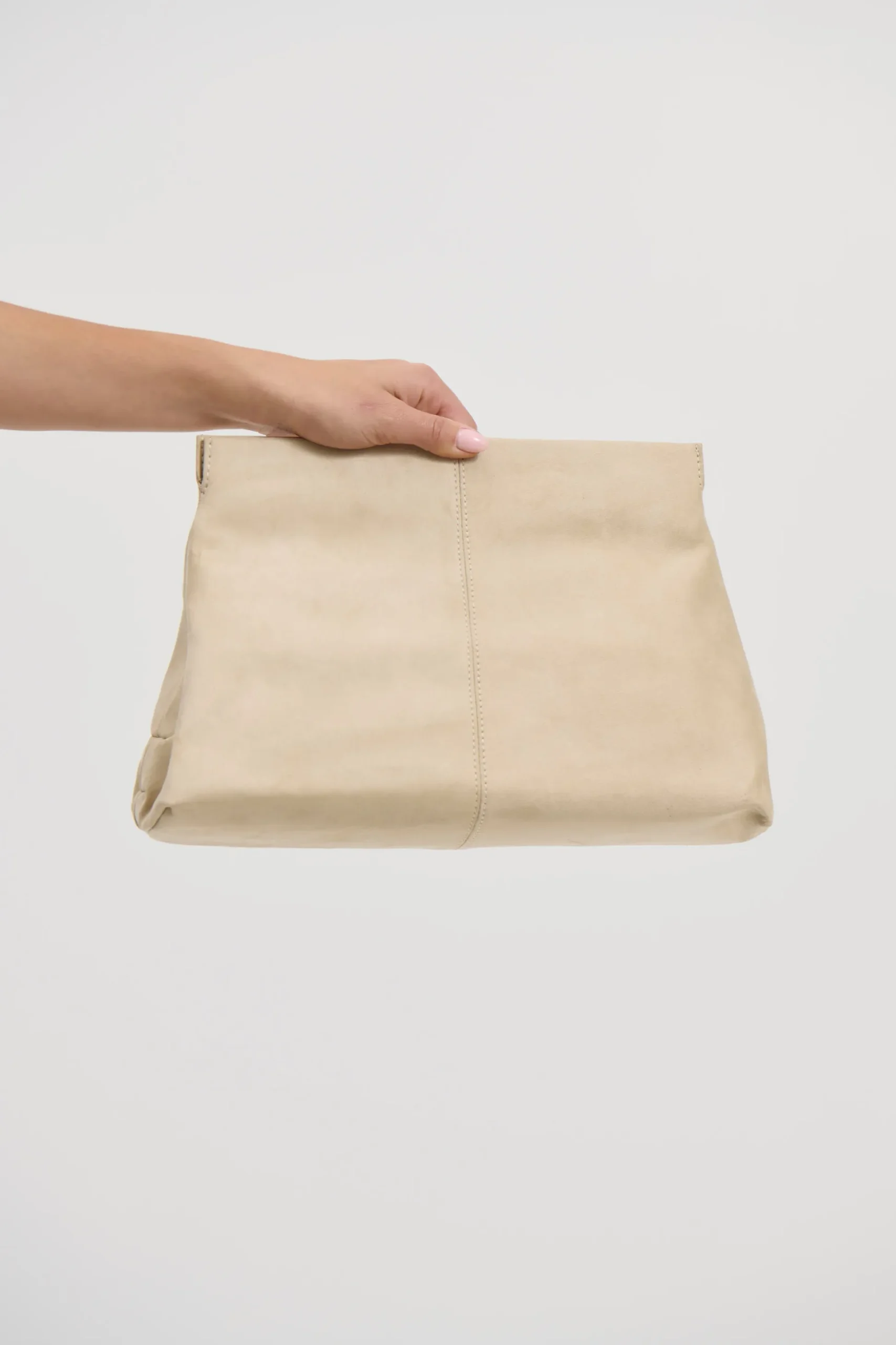 Becca Suede Clutch Beige