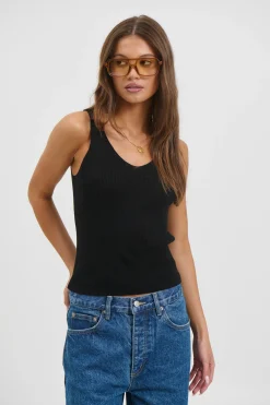 Belinda Ribbed Top Black