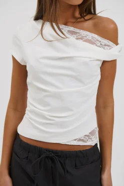 Belle Lace Top White