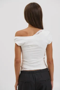 Belle Lace Top White