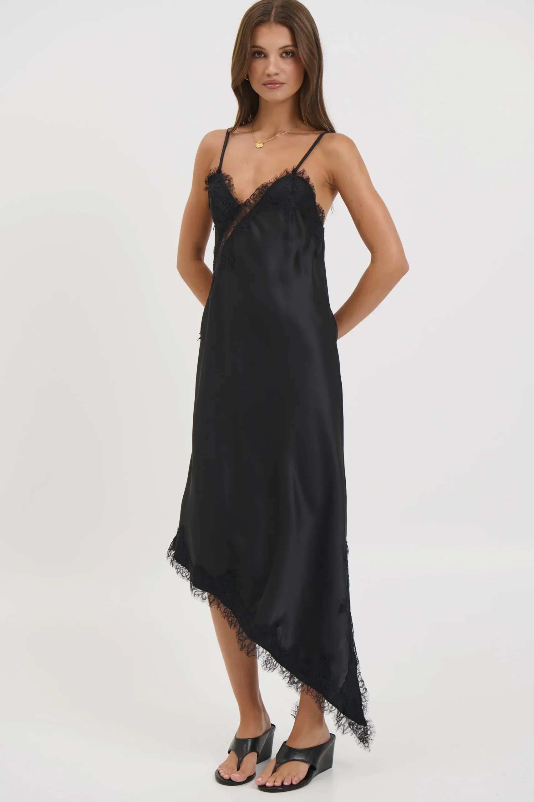 Blair Lace Midi Dress Black