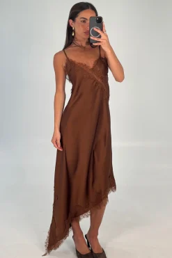 Blair Lace Midi Dress Chocolate