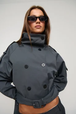 Blanc Cropped Trench Olive