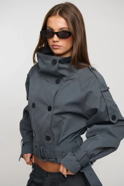 Blanc Cropped Trench Olive