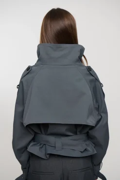 Blanc Cropped Trench Olive