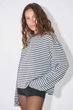 Bloom Long Sleeve Chocolate Sea Stripe