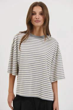 Bloom Short Sleeve Ash Stripe