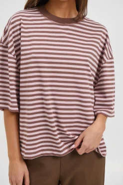 Bloom Short Sleeve Chocolate Blush Stripe