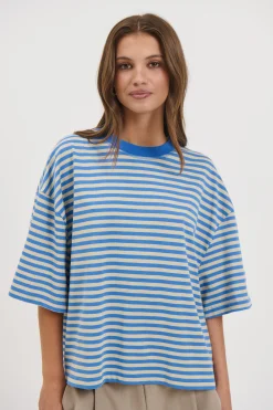 Bloom Short Sleeve Mickey Blue Stripe