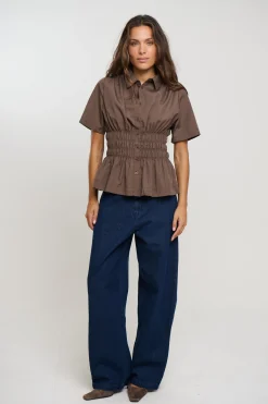 Brooke Short Sleeve Shirt Chocolate