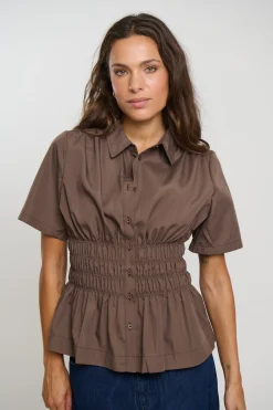 Brooke Short Sleeve Shirt Chocolate