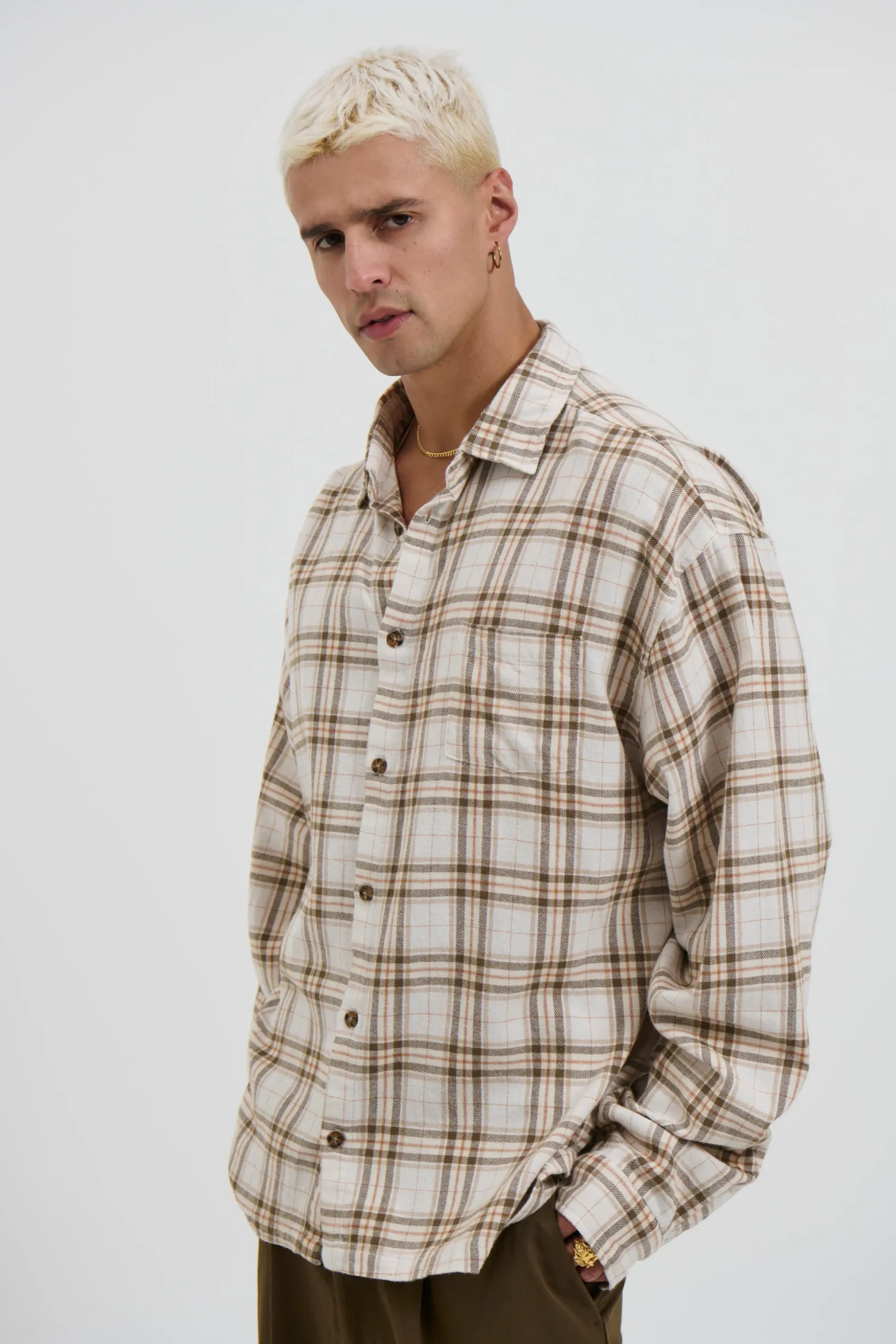 Brooklyn Check Shirt Griege