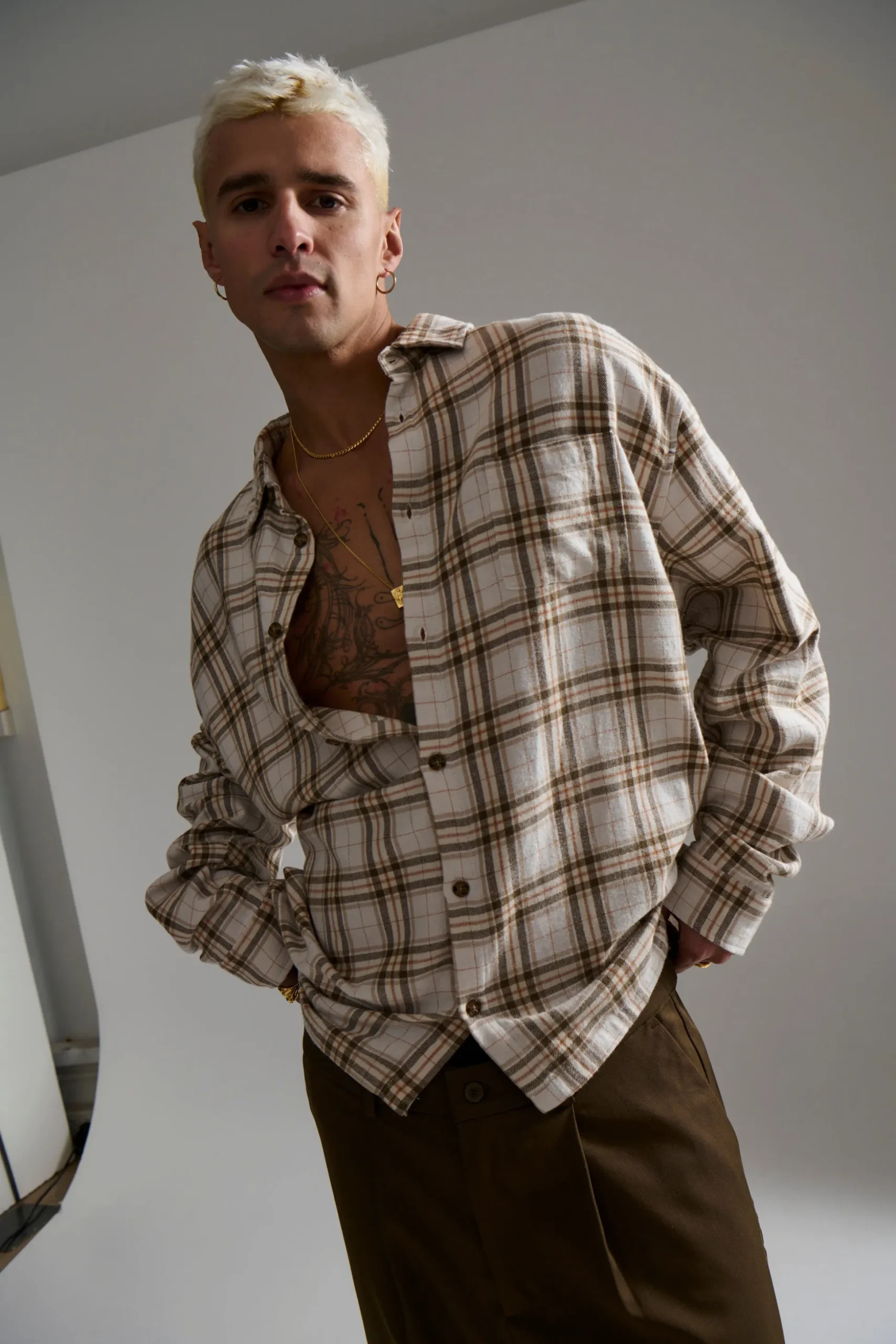 Brooklyn Check Shirt Griege