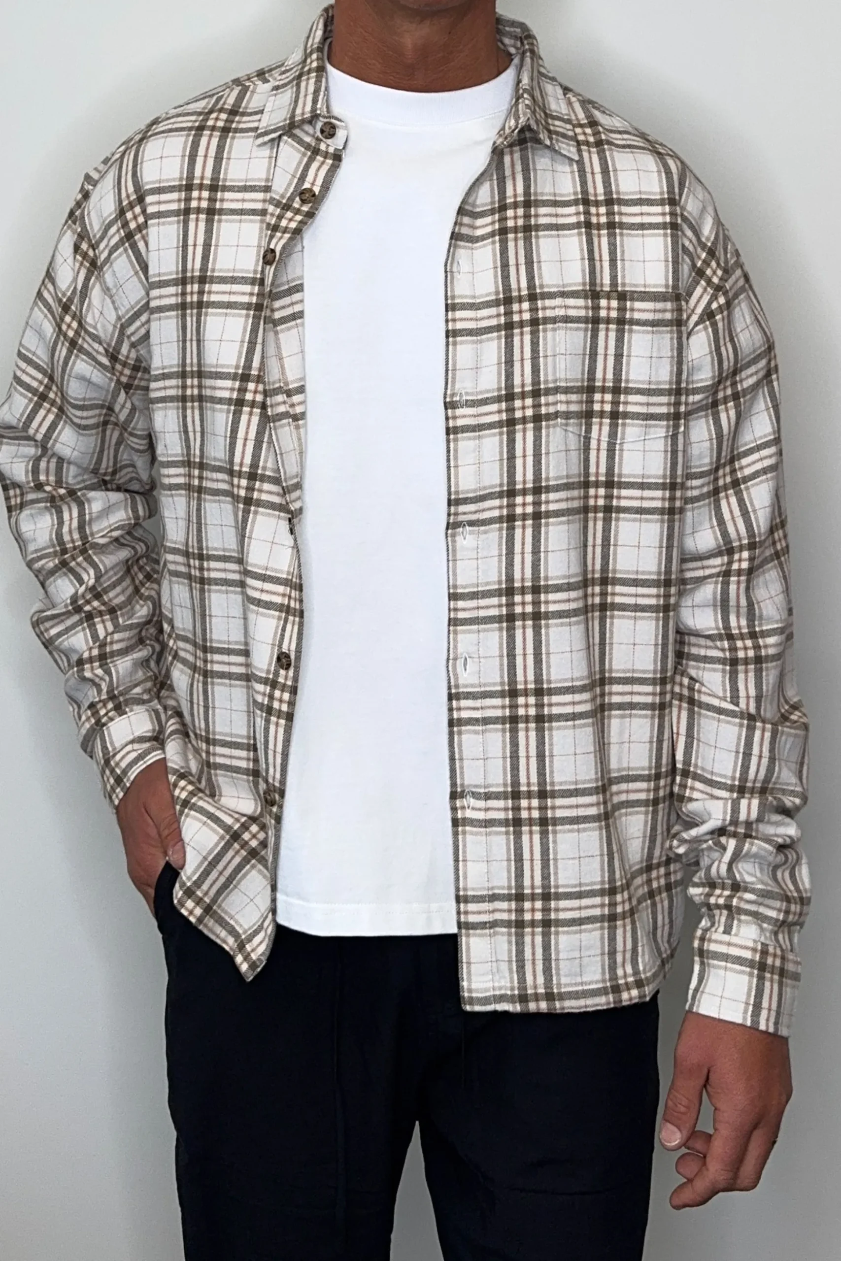 Brooklyn Check Shirt Griege