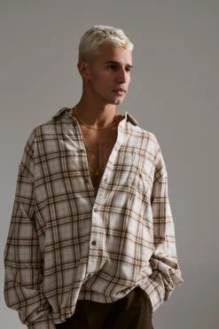 Brooklyn Check Shirt Griege