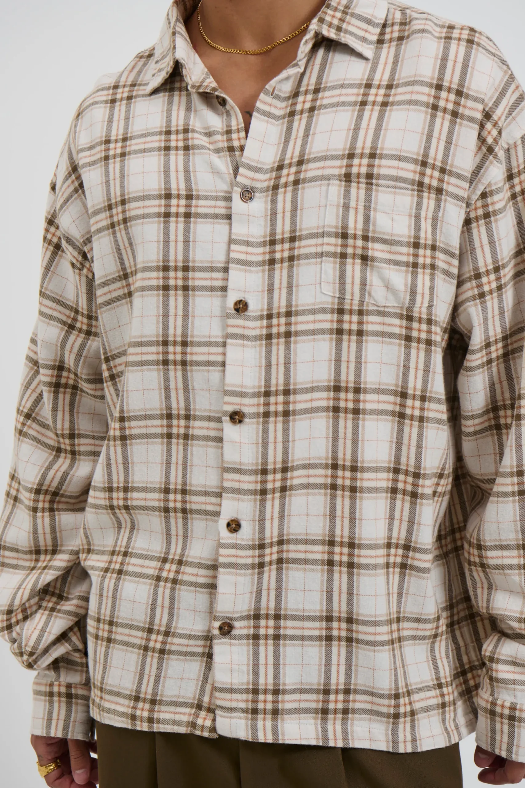 Brooklyn Check Shirt Griege