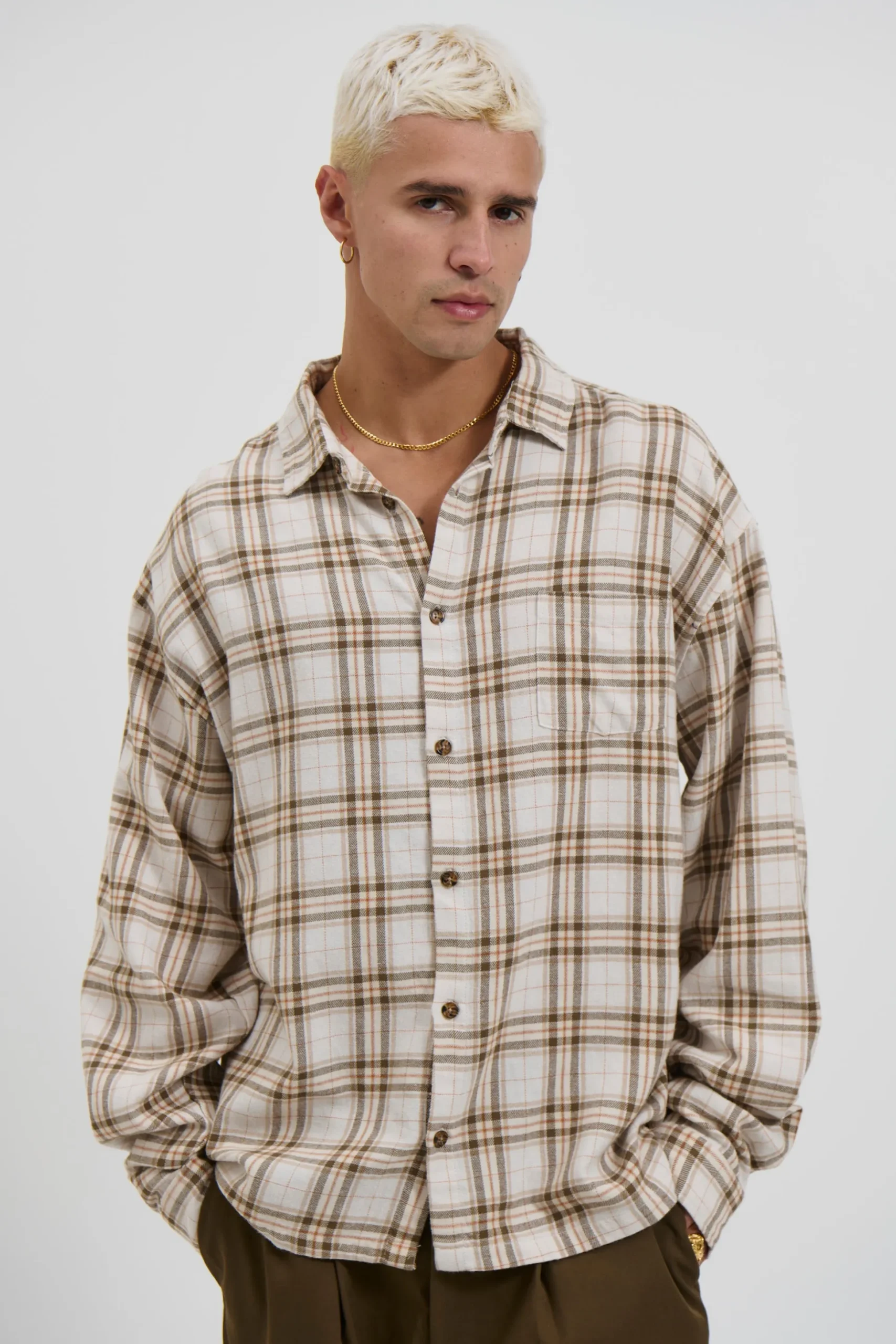 Brooklyn Check Shirt Griege