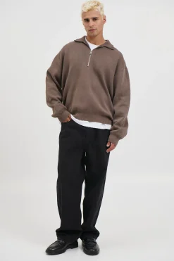 Calin Zip Up Knit Choc