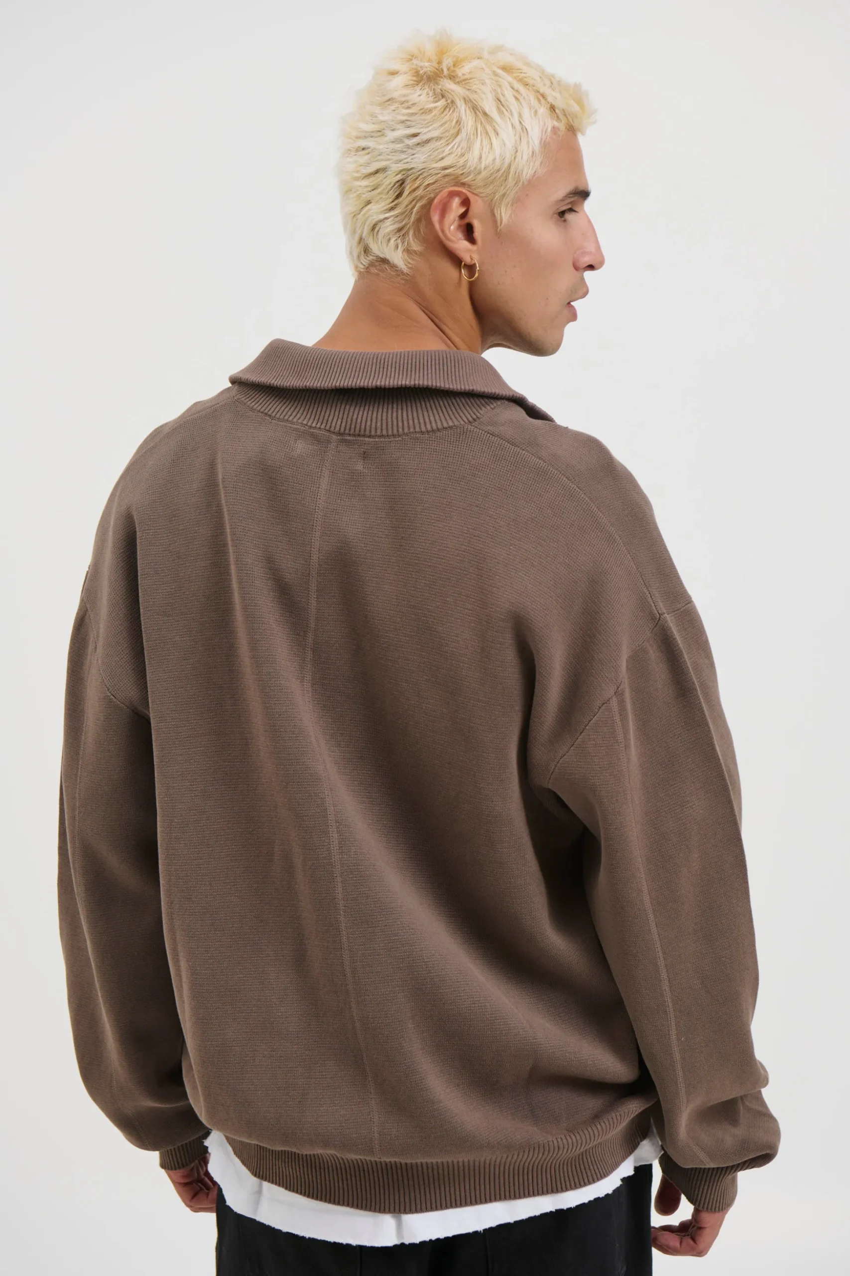 Calin Zip Up Knit Choc