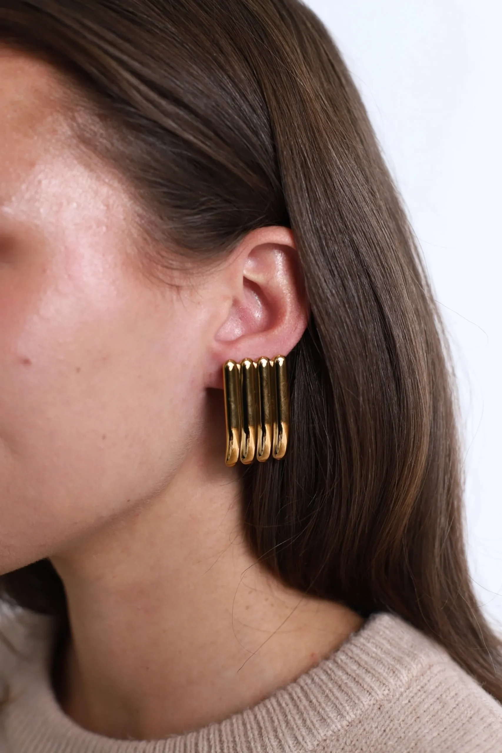 Calista Plate Earring 18K Gold Plated