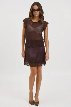 Camille Mini Skirt Chocolate