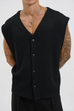 Cassius Knitted Vest Black