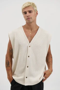 Cassius Knitted Vest Sand