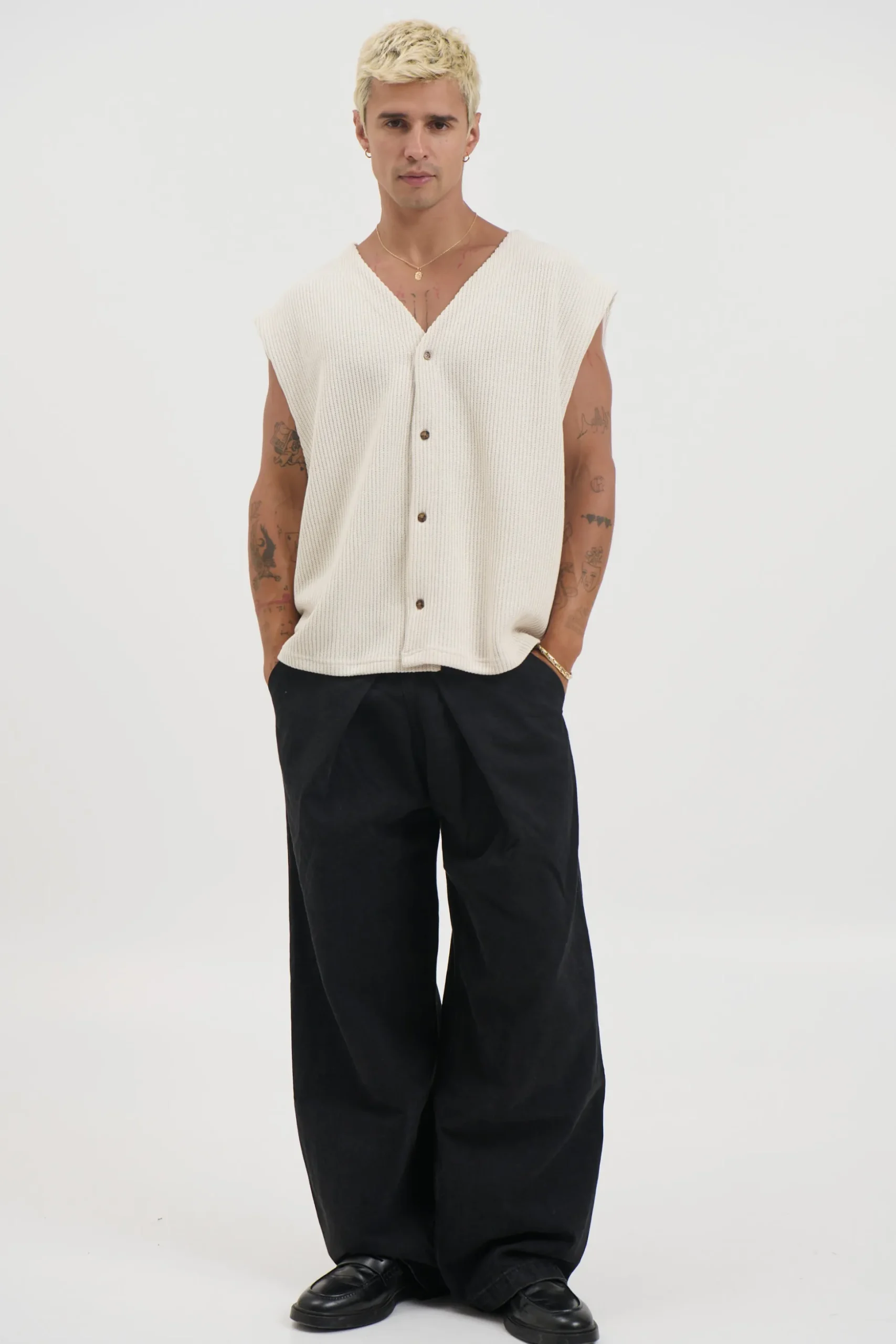 Cassius Knitted Vest Sand