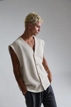 Cassius Knitted Vest Sand