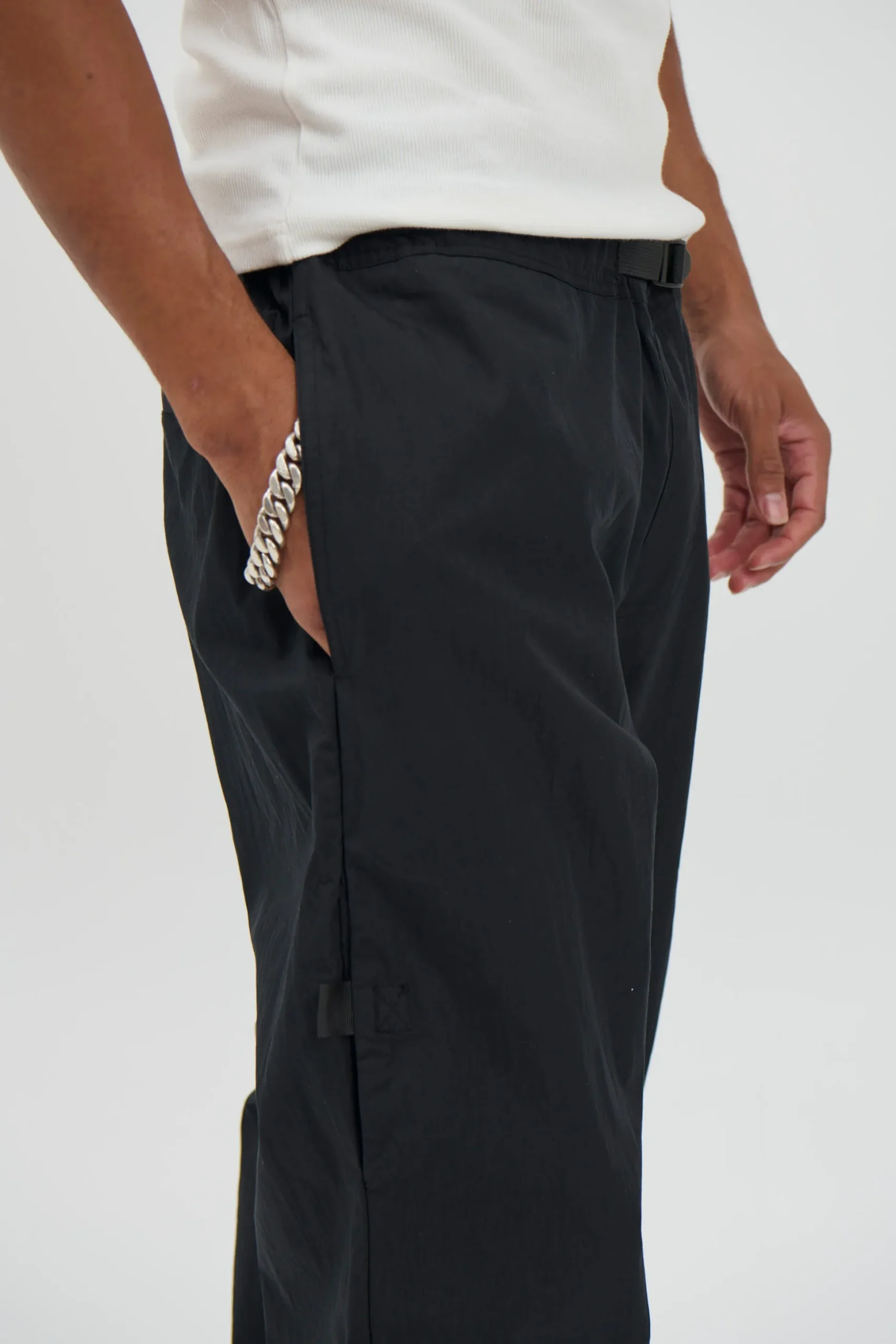 Charlie Baggy Nylon Pant Black