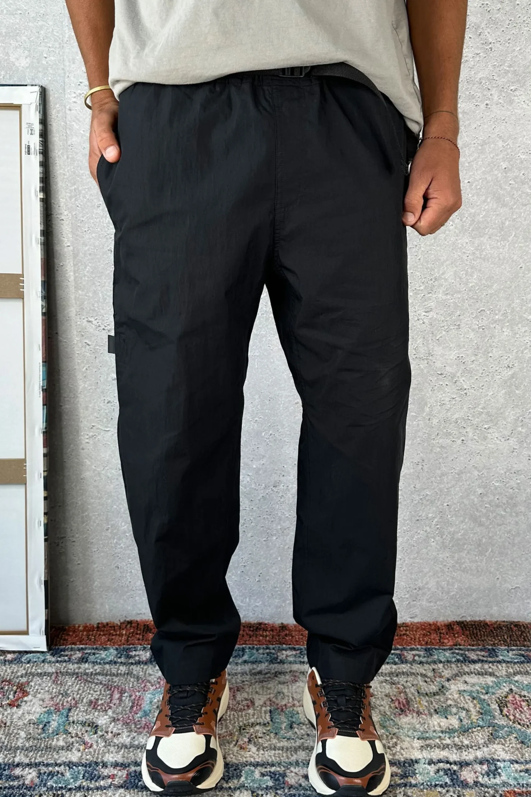 Charlie Baggy Nylon Pant Black