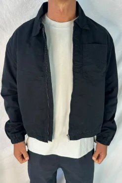 Charlie Soft Cotton Bomber Black