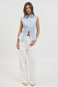 Charlotte Sleeveless Shirt Blue